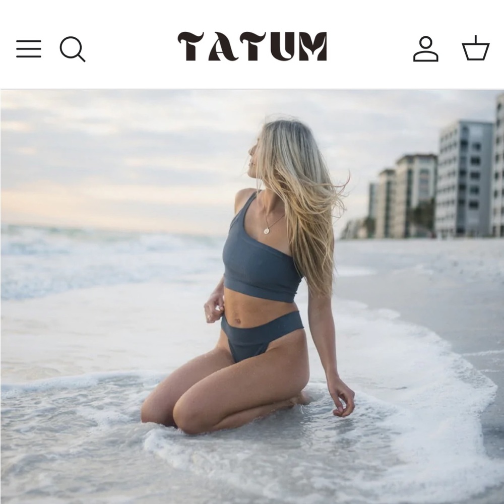 NWT Tatum Bikini - Slate Grey ribbed